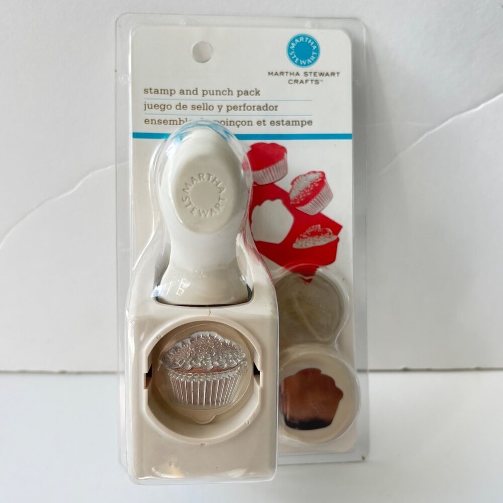 Martha Stewart Crafts Stamp & Punch Pack Cupcake Design‎ New